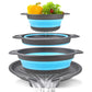 🥗 3-Piece Collapsible Colander Set with Draining Base – Space-Saving Kitchen Strainers for Fruits, Pasta & Vegetables