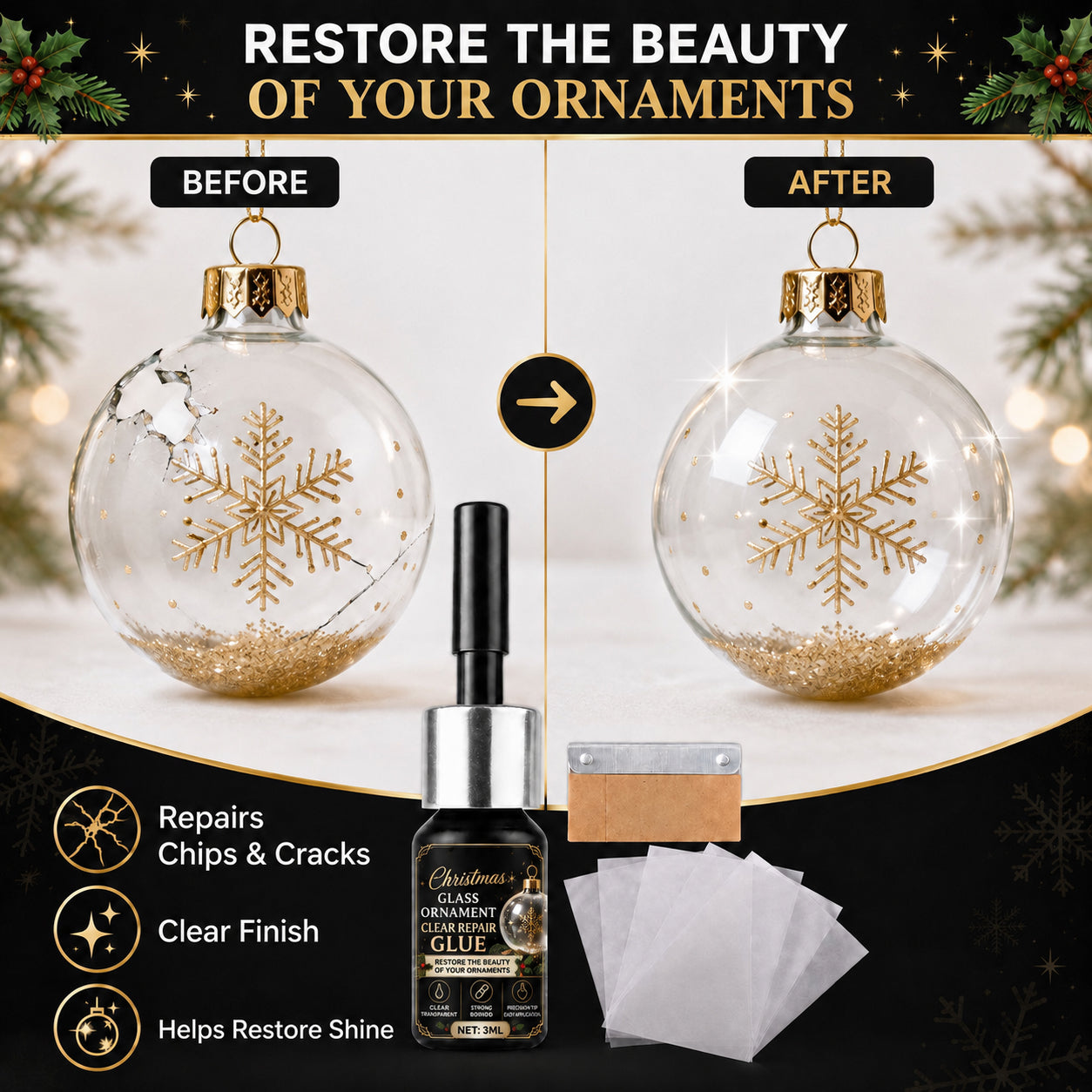 Christmas Glass Ornament Repair Glue