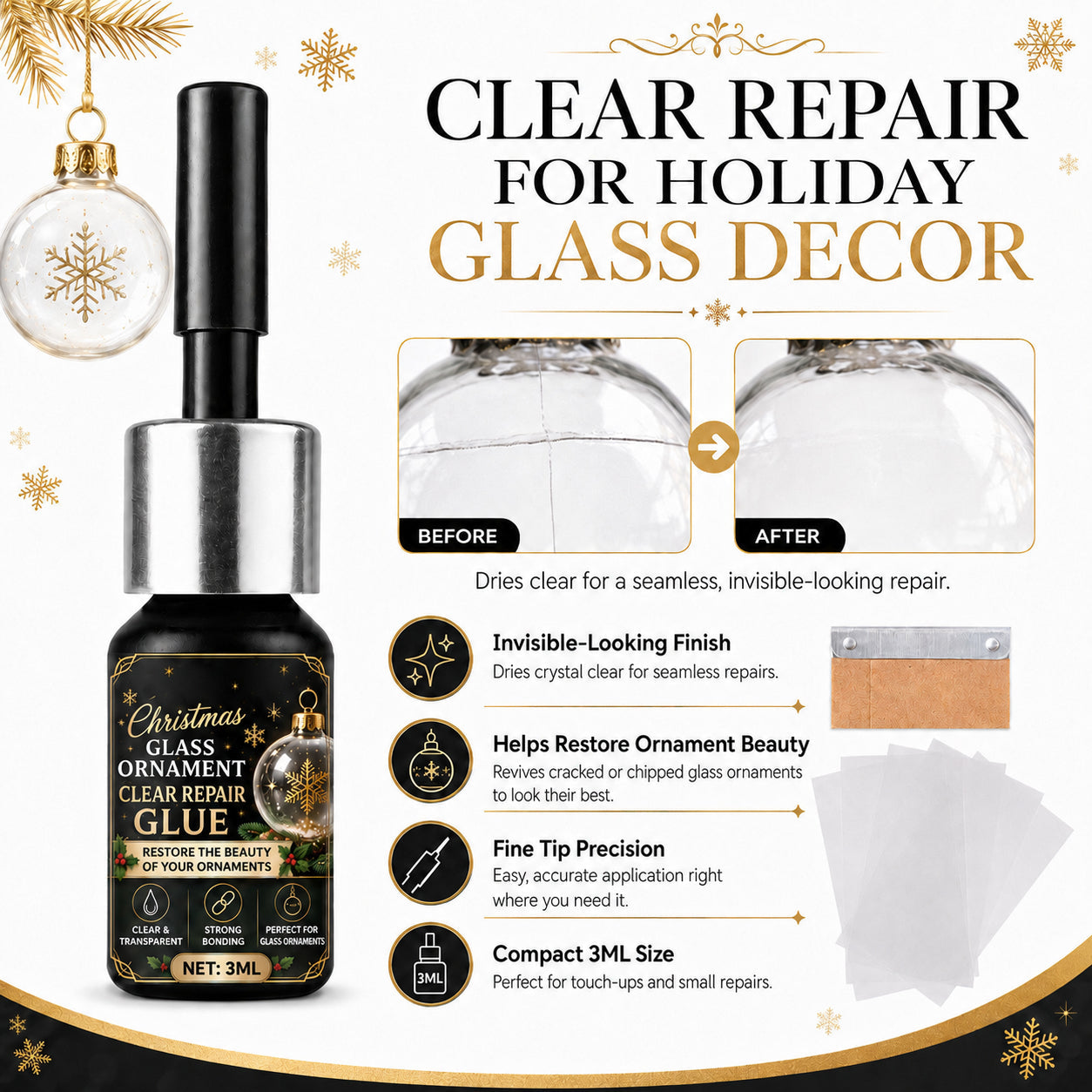 Christmas Glass Ornament Repair Glue