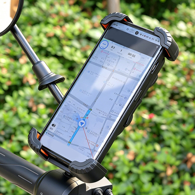 📱 Shock-absorbing bike rack – 4-axle, mechanical lock, one-handed operation. Perfect for e-bikes! 🚴‍♂️🔒