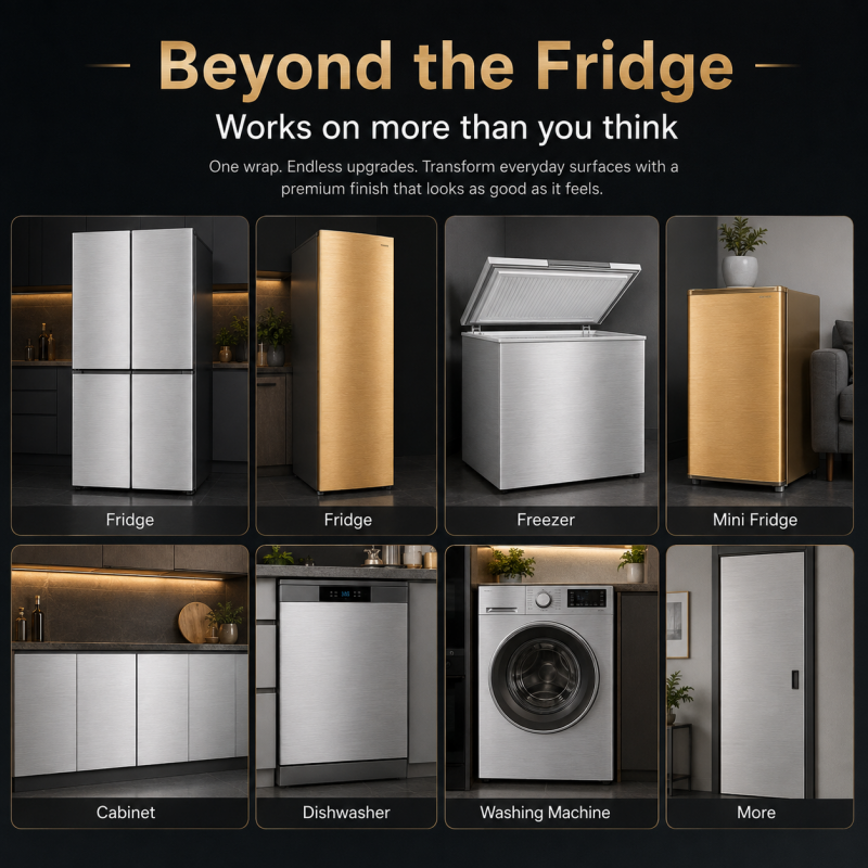 🔥 HOT SALE 50% OFF 🏠Self-Adhesive Brushed Metal Refrigerator Sticker