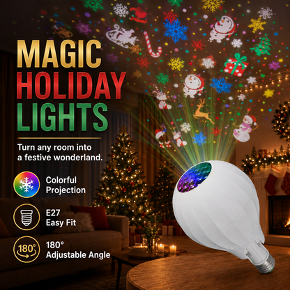 🎄 Rotating Christmas Projector Bulb | 16 Patterns