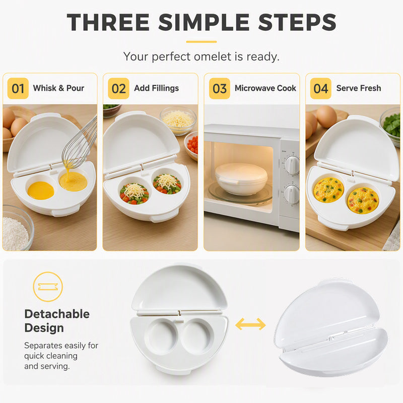 🍳 2-in-1 Microwave Omelet & Egg Cooker