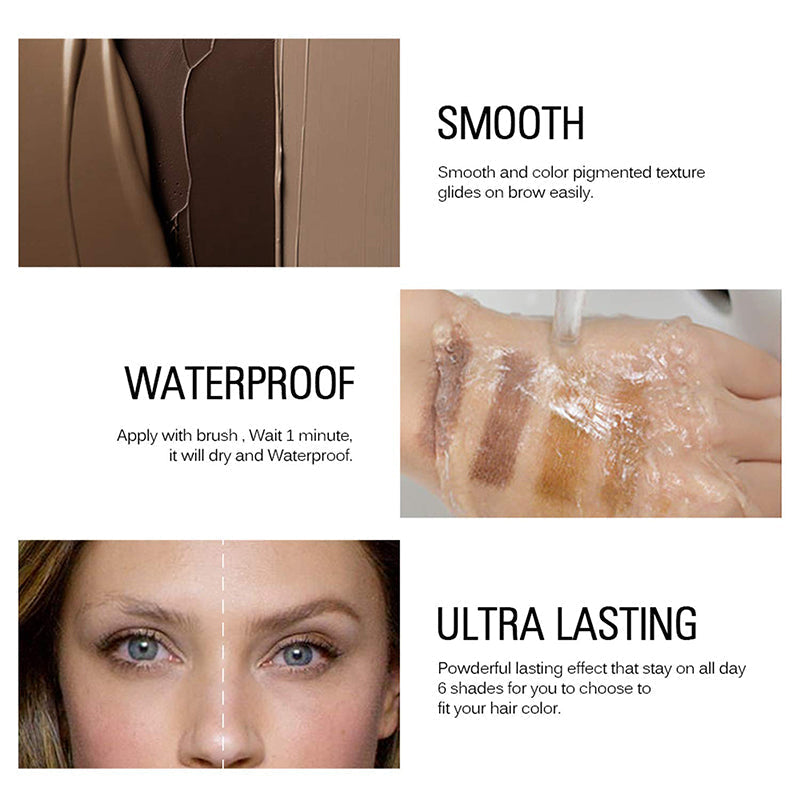 🖤Black Friday Hot Sale 50% OFF♟️Long-Wear Brow Cream with Precision Brush, Waterproof Smudge-Proof Eyebrow Pomade for Natural Defined Brows