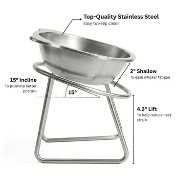 🏆 Last Day Special Price £9.99! 🥣15° Tilted Orthopaedic Feeding Bowl
