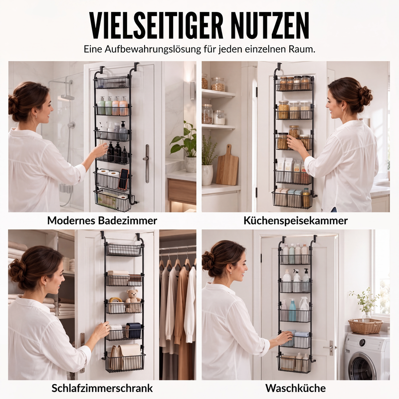 🚪 50% OFF! ✨ Over the Door Hanging Organizer – Drill-Free Installation, Multi-Tier Carbon Steel Baskets & Space-Saving Design – Practical Storage for Any Room 🧺
