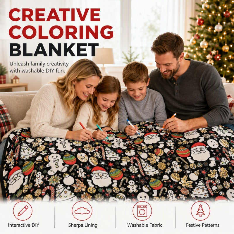 🎅Early Christmas Gift 60% OFF🎄🎨Family DIY Coloring Blanket for All Ages🎁Perfect Gift For Family & Friends