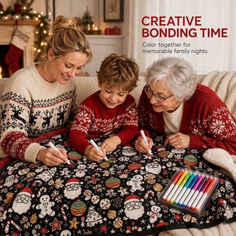 🎅Early Christmas Gift 60% OFF🎄🎨Family DIY Coloring Blanket for All Ages🎁Perfect Gift For Family & Friends