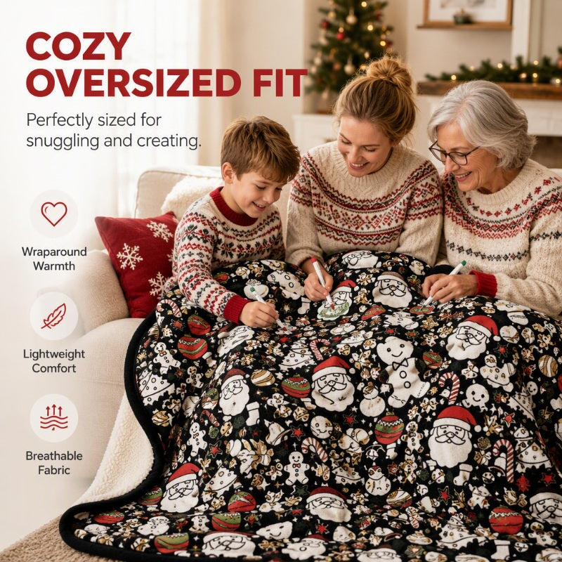 🎅Early Christmas Gift 60% OFF🎄🎨Family DIY Coloring Blanket for All Ages🎁Perfect Gift For Family & Friends