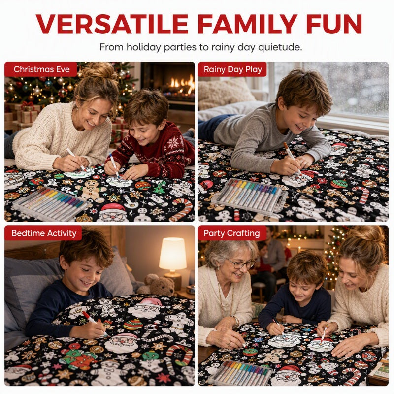 🎅Early Christmas Gift 60% OFF🎄🎨Family DIY Coloring Blanket for All Ages🎁Perfect Gift For Family & Friends