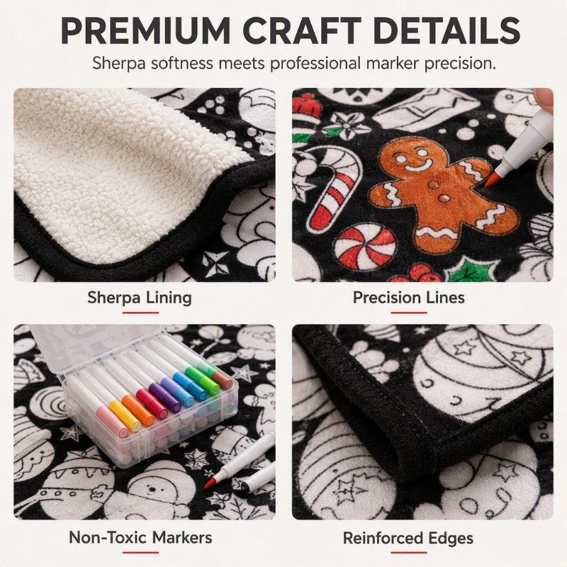 🎅Early Christmas Gift 60% OFF🎄🎨Family DIY Coloring Blanket for All Ages🎁Perfect Gift For Family & Friends