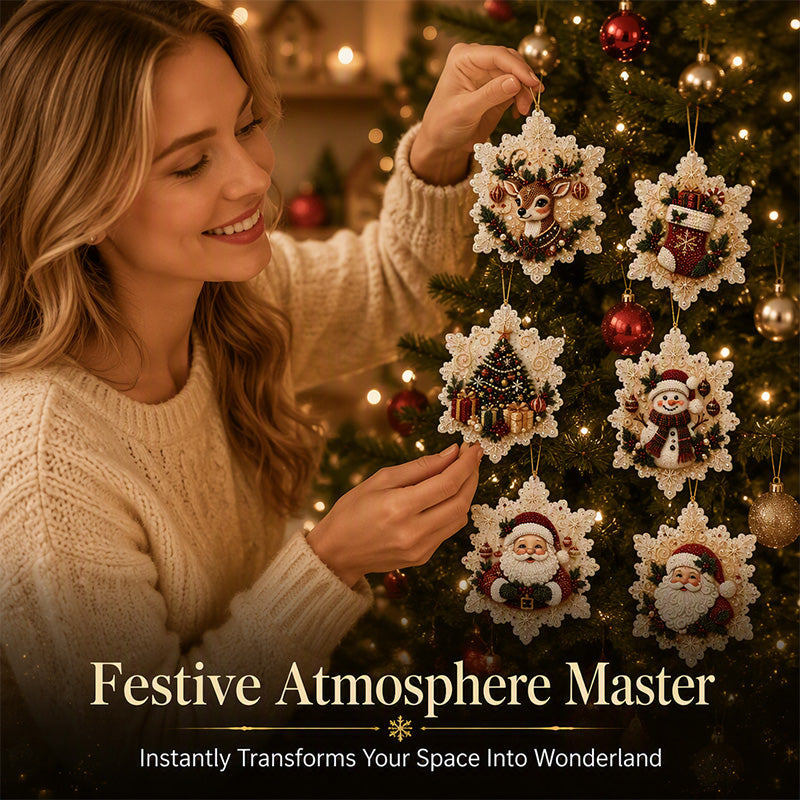 🎄50% OFF NOW! Christmas DIY Painting Hanging Ornaments Set‑5D Pearl Rhinestone DIY Christmas Tree Decorations, Festive Handmade Craft Kit for Holiday Home Decor