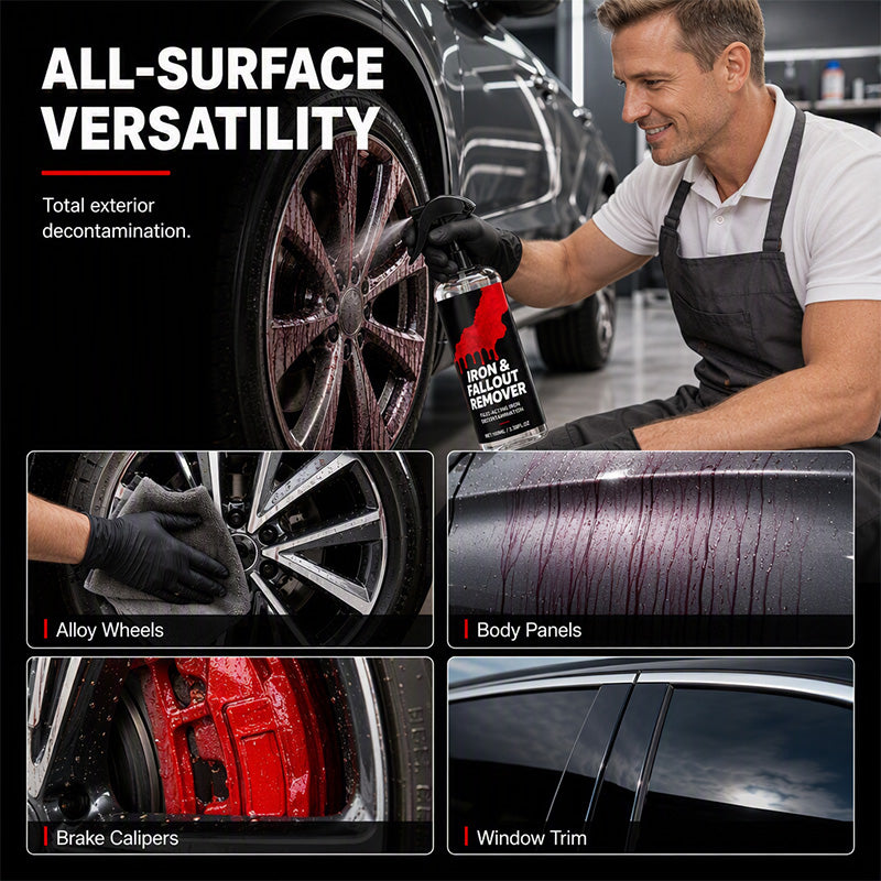 🚗50% OFF NOW! Fast-Acting Car Iron and Fallout Remover Spray‑pH Neutral Wheel & Paint Decontamination Spray, Dissolves Brake Dust, Rust Spots & Metal Particles