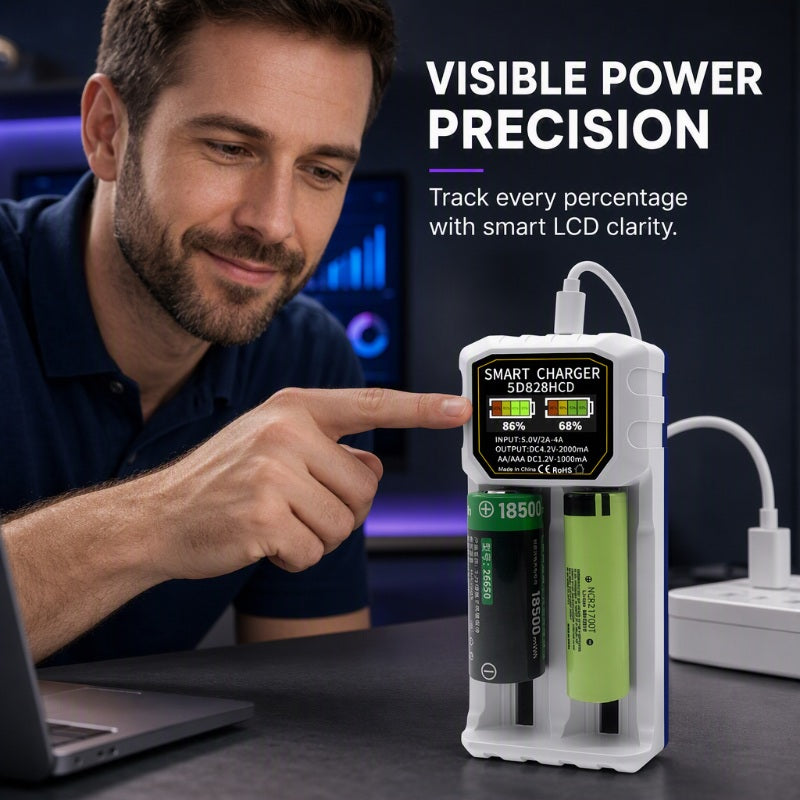 Smart LCD Dual Slot Battery Charger