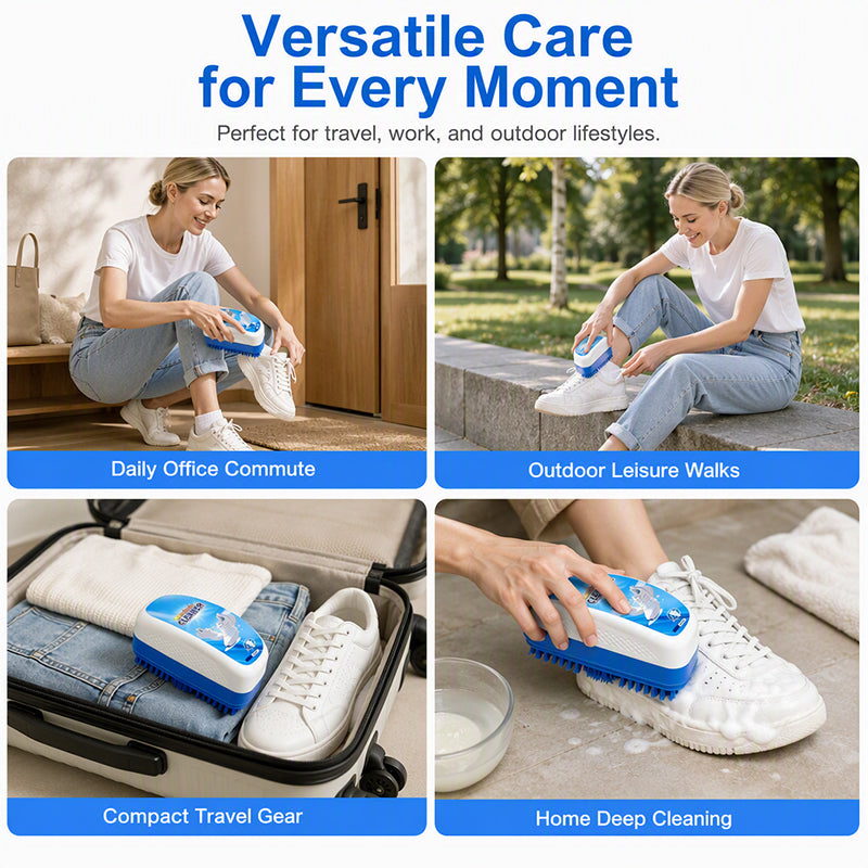 ⏳Time-Limited Special Price: ￡7.99!!⏰All-in-One Shoe Cleaning Brush with Built-In Cleaner