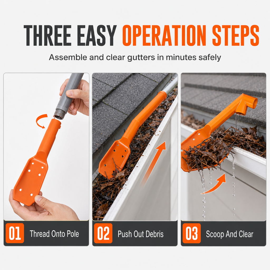 🔧 LIMITED‑TIME 50% OFF! ✨ No-Climb Gutter Cleaning Tool