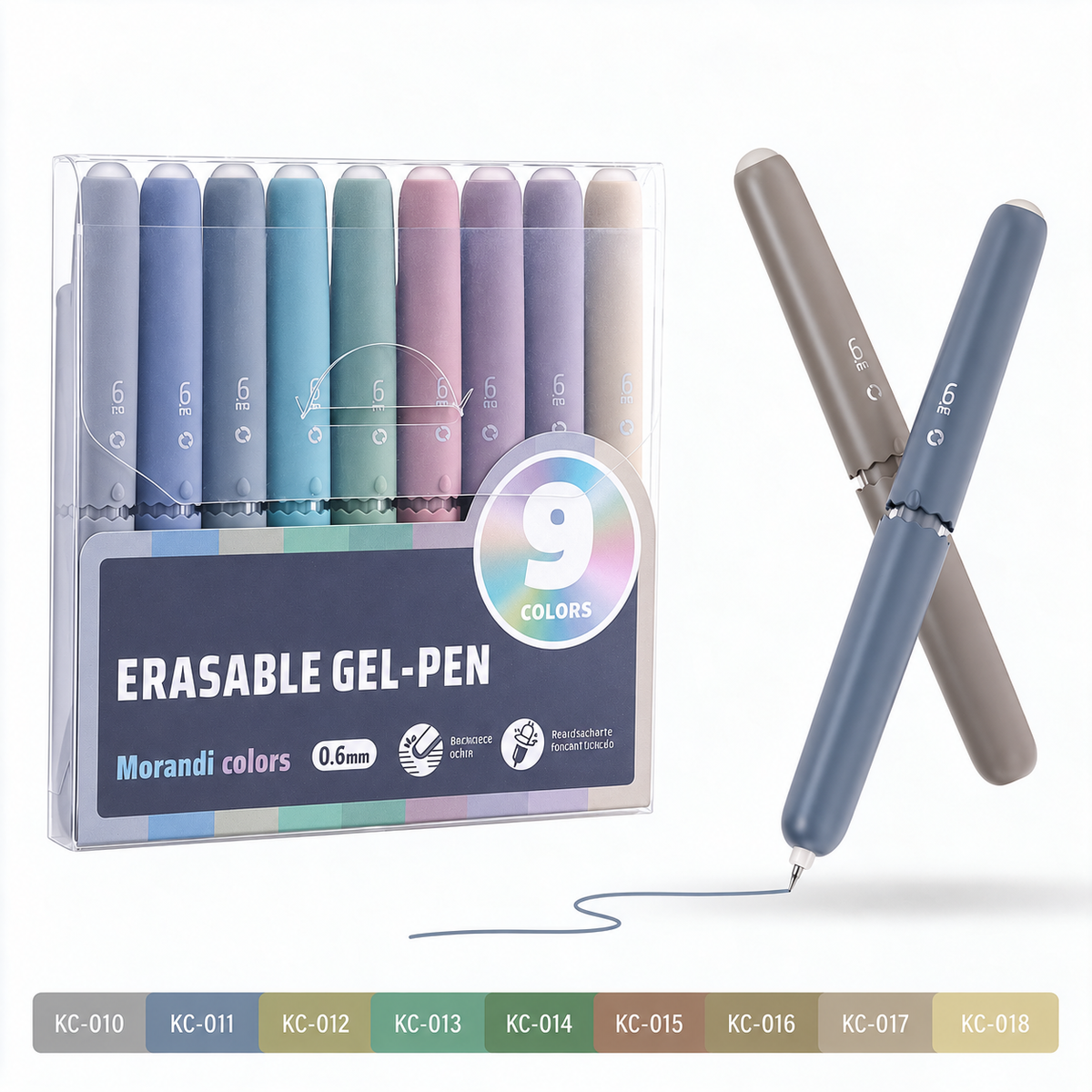 🏆 LIMITED-TIME 50% OFF! ✨9 Colors Erasable Gel Pen Set