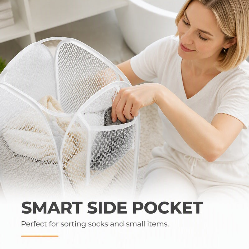 Large Capacity Foldable Mesh Laundry Hamper