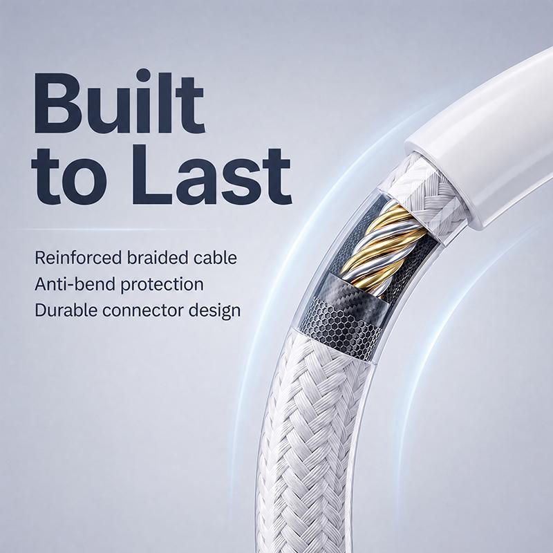 Charge Multi-Devices Instantly! No-Clutter 240W Braided Cable