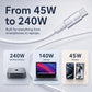 Charge Multi-Devices Instantly! No-Clutter 240W Braided Cable