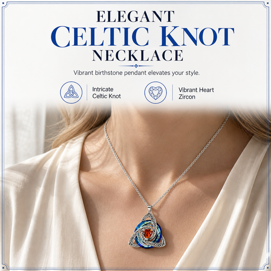 ⏳Limited-time 50% off⏰Women's Celtic Knot Birthstone Pendant Necklace🌀📿