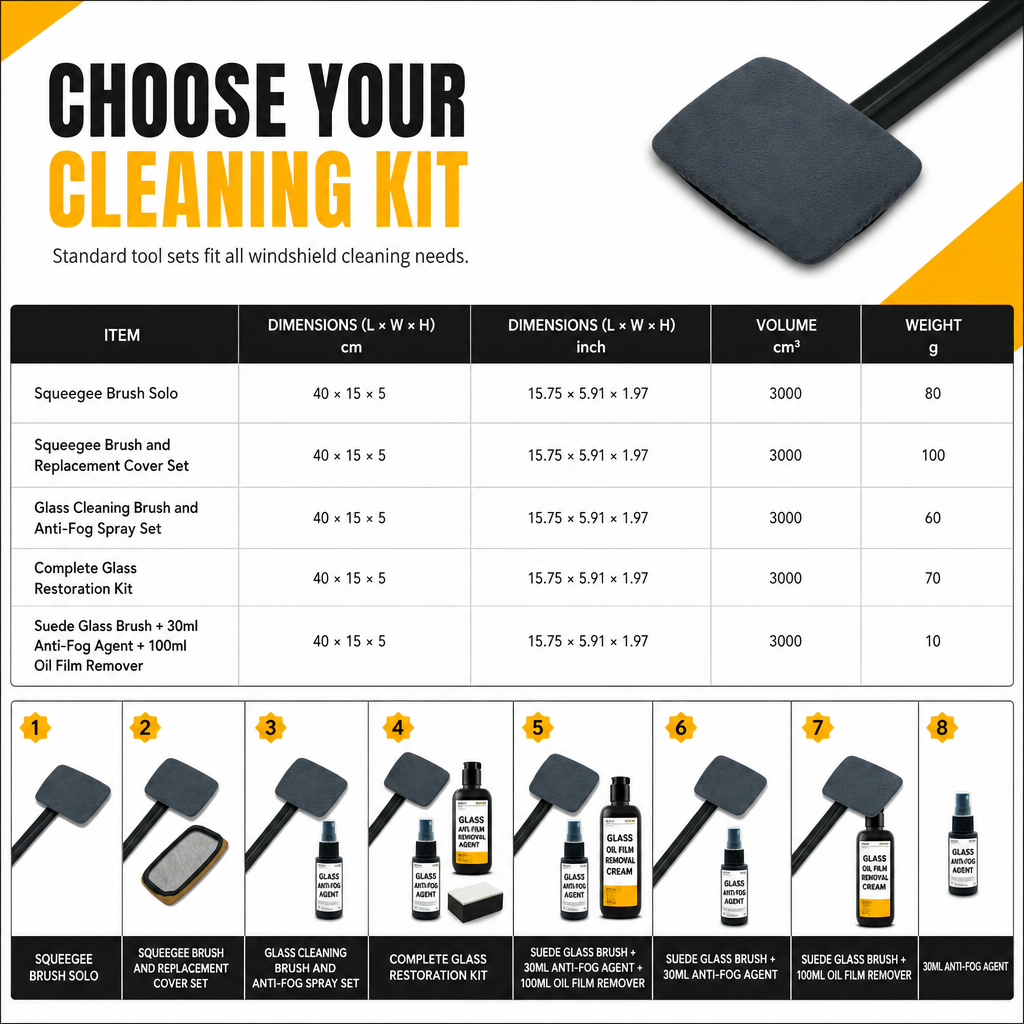 🚗40% OFF NOW! Careluxpro Car Windshield Cleaning Brush – Extended Long Handle Double-Sided Window Cleaner, Reach Deep Corners, 4 Kit Options for Interior Auto Glass