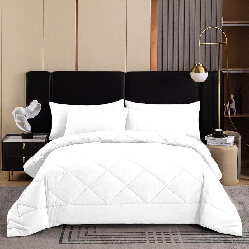 📢📢50% OFF !! ⏰ 3-Piece Quilted Comforter Set with Shams – All-Season Microfiber
