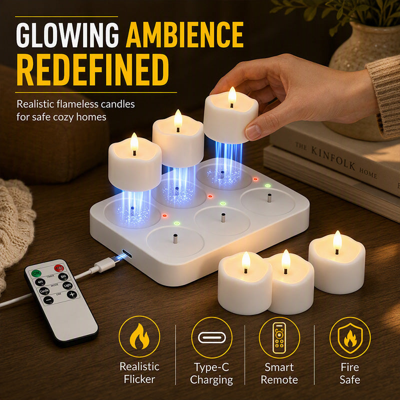 Rechargeable Flameless LED Tea Light Candle