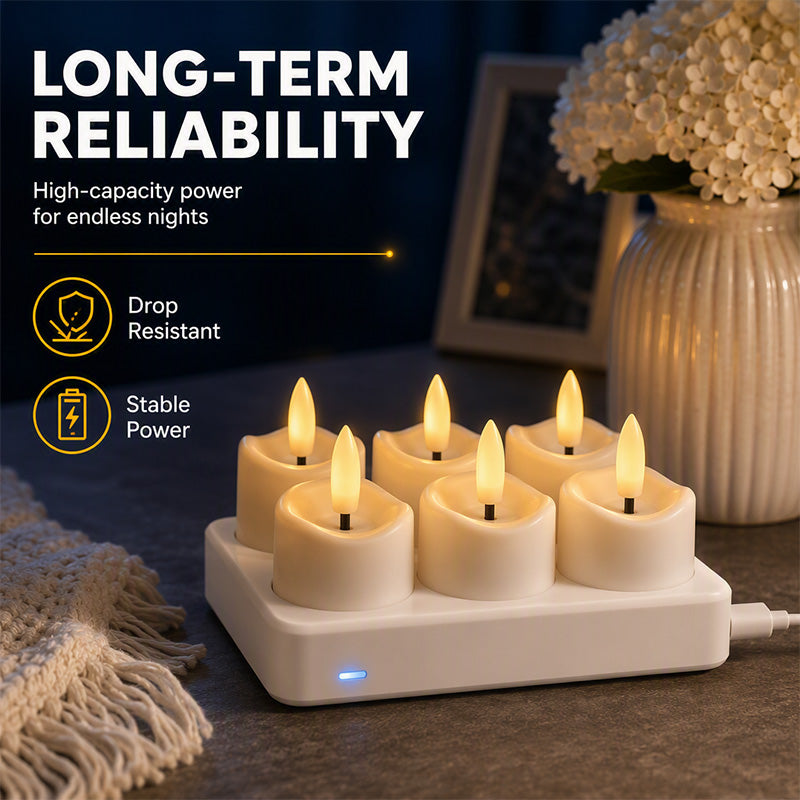 Rechargeable Flameless LED Tea Light Candle