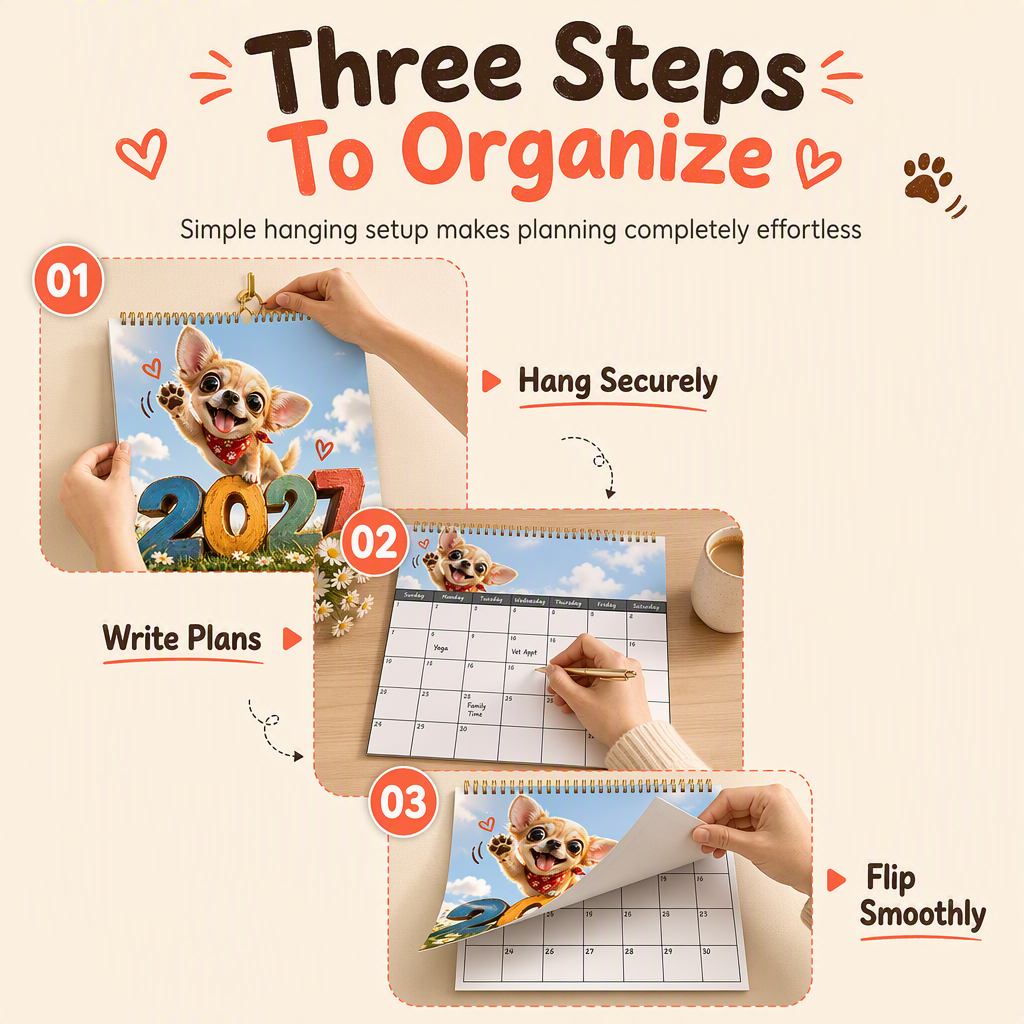 🎄🎁Christmas Sale 🐕Chihuahua 12 Month Wall Calendar