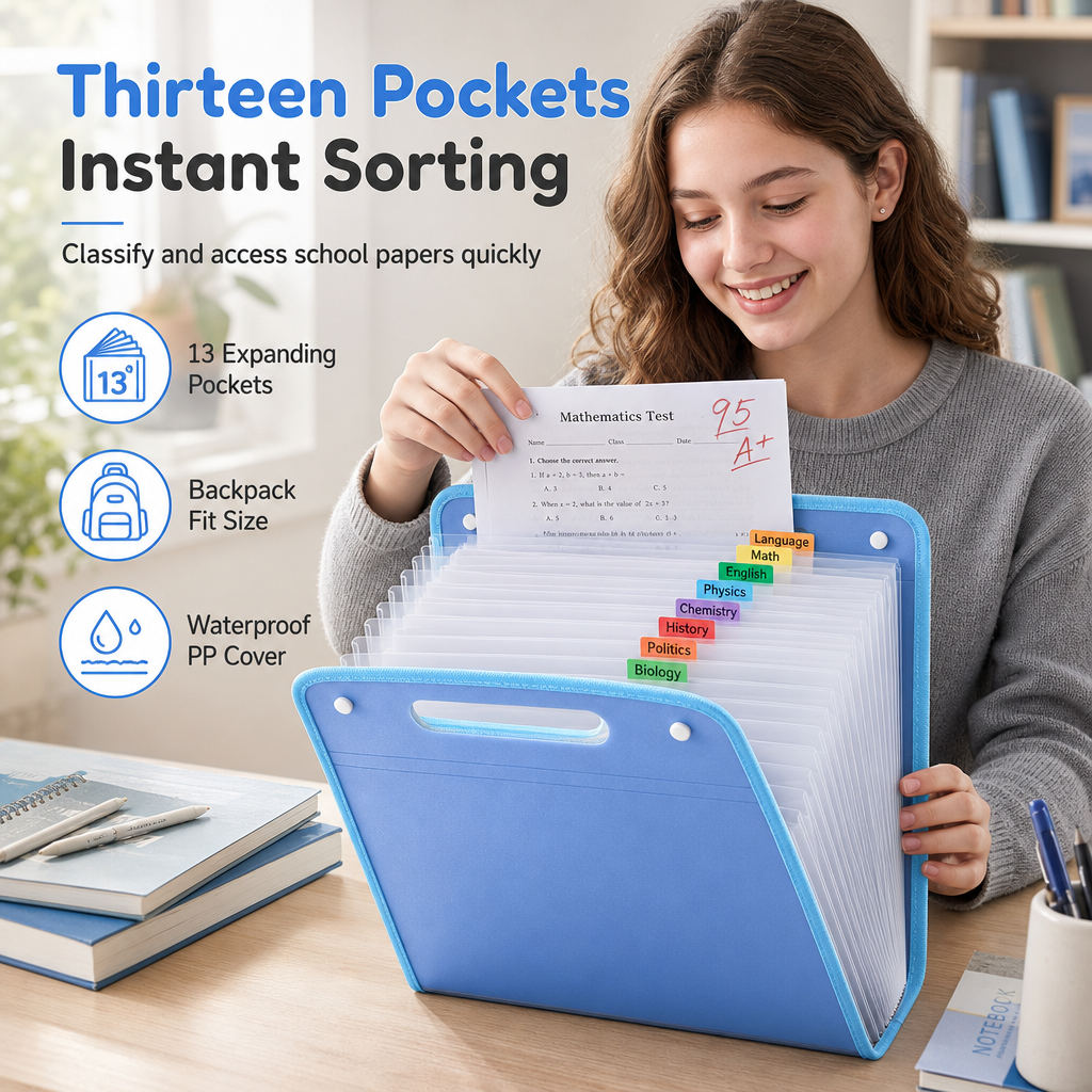 📁 A4 Accordion File Folder | 13 Pockets – bebuyby