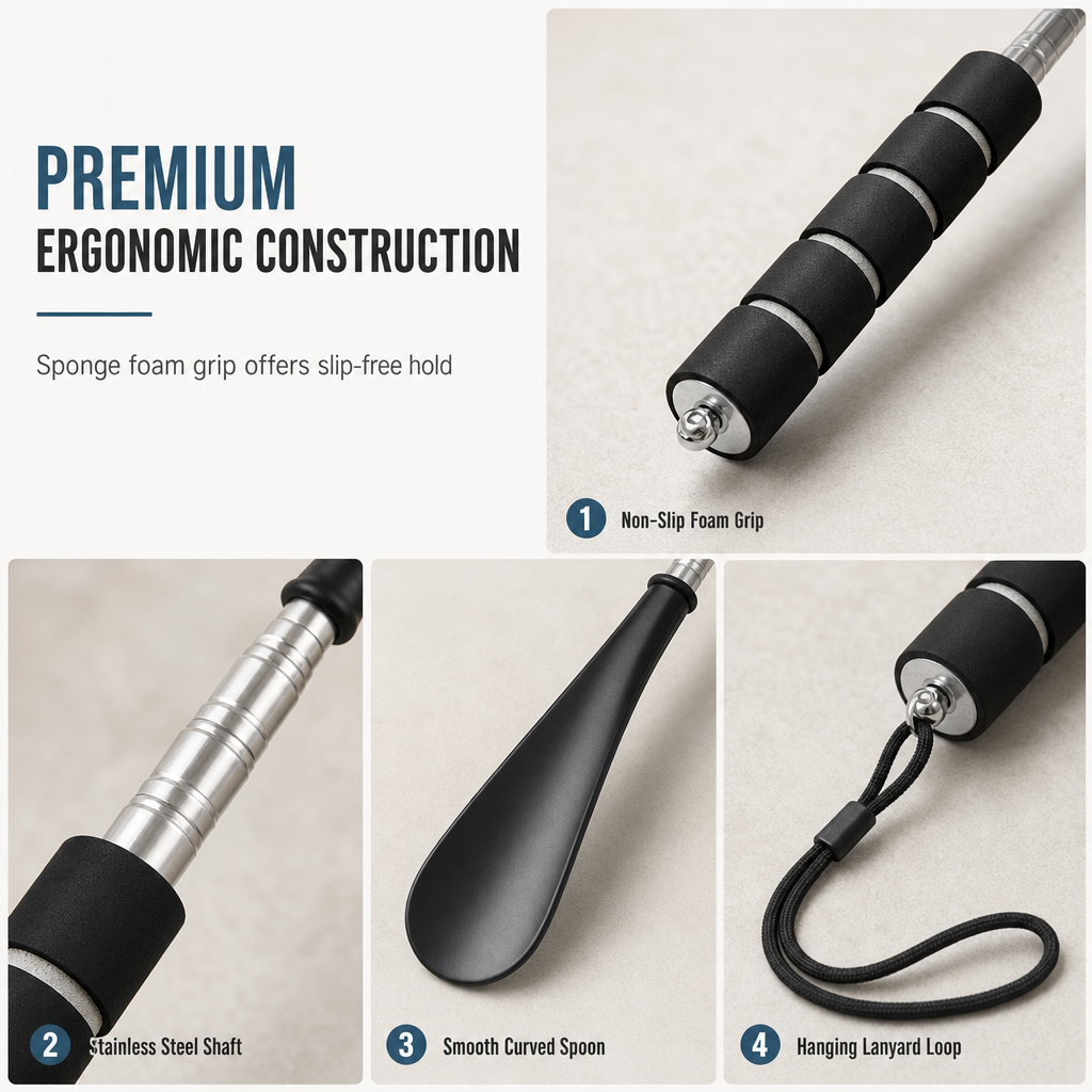 👞 BUY 1 GET 1 FREE 🎁 Telescopic Shoe Horn — 70cm Long Handle, No Bending