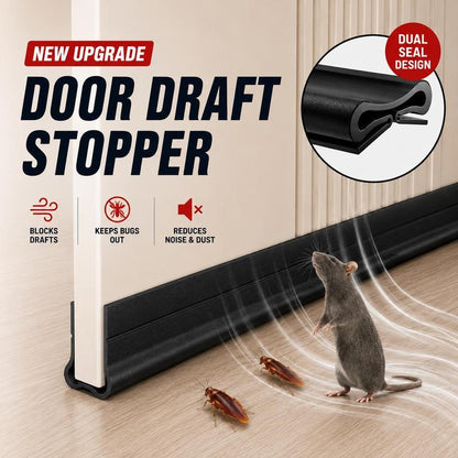 Stop Drafts Instantly! Under-Door Draft Stopper with Felt Seal