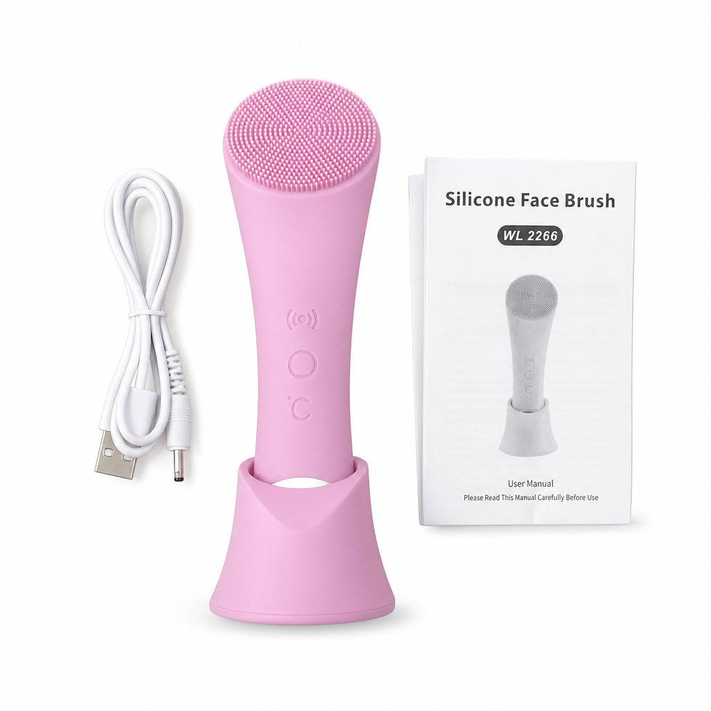 Electric Silicone Facial Cleansing Brush with Heating Function