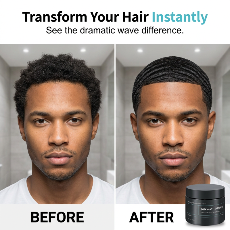 Wave Pomade Medium Hold Water Based High Shine Hair Wax