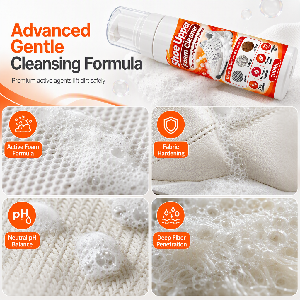🔥Limited Time Promotion 50% OFF🔥Rinse-Free Multi-Surface Shoe Foam Cleaner