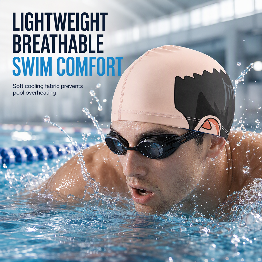 Unisex Funny High Stretch Swim Hat