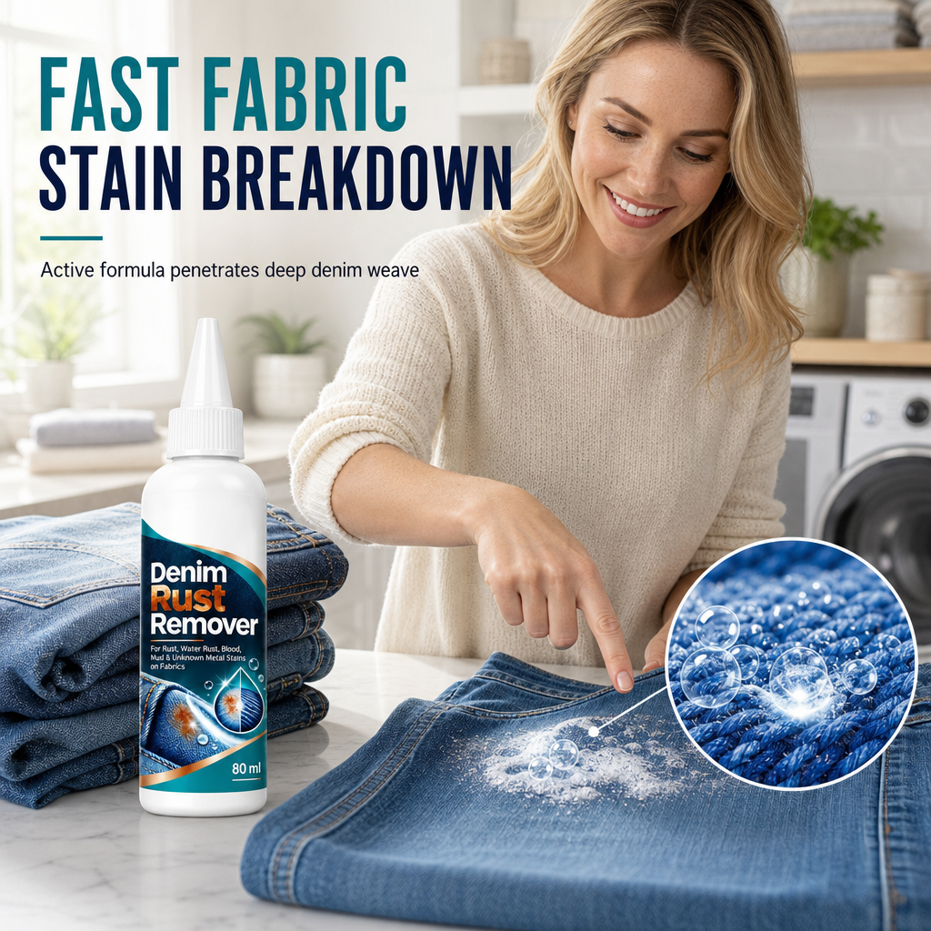 Remove Denim Rust Stains Instantly! Gentle Fabric Stain Remover