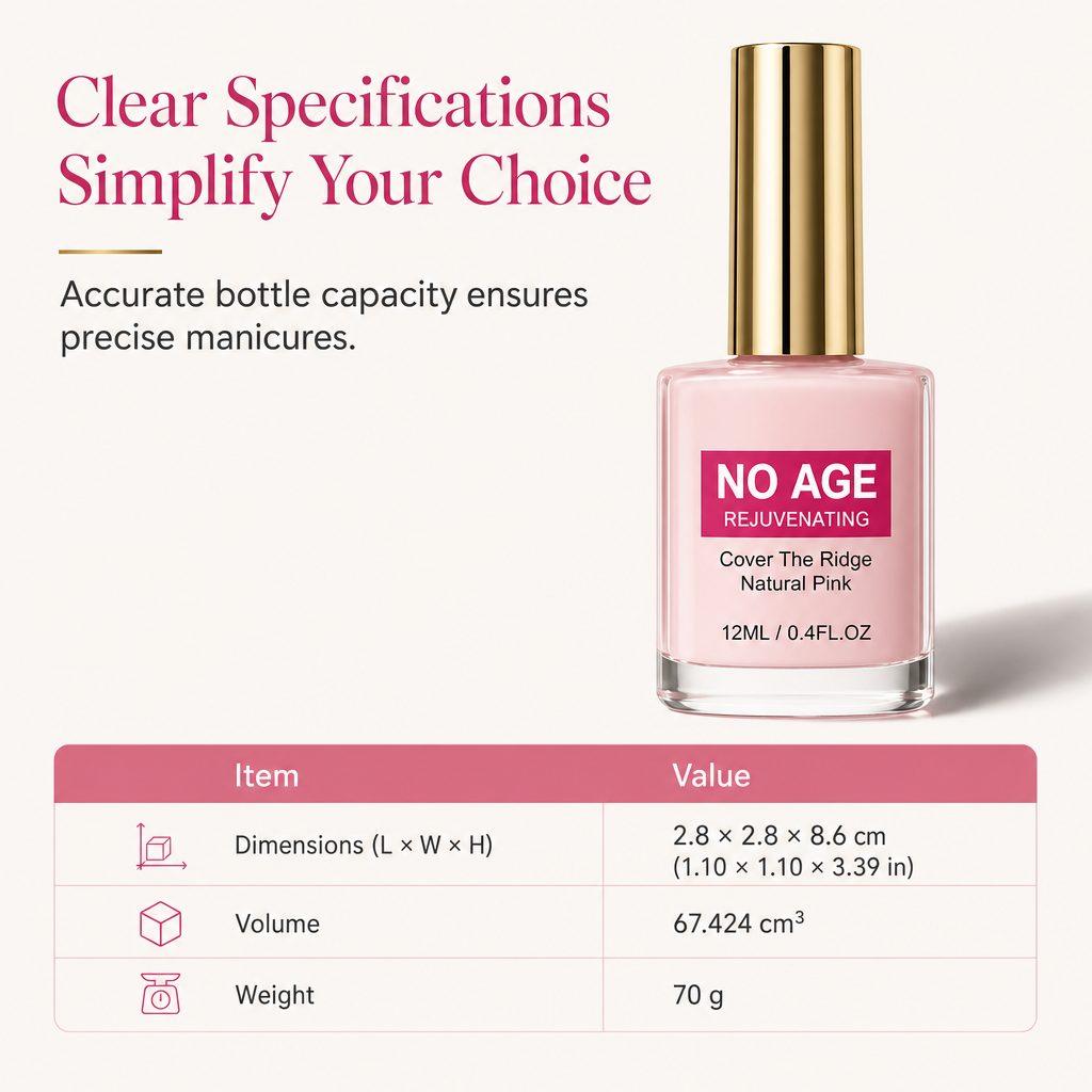 💅50% OFF NOW! Natural Pink Nail Ridge Filler 12ml, Rejuvenating Nail Smoothing Coat, Instantly Conceal Vertical Nail Ridges for Glossy Healthy Nails