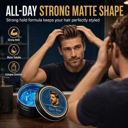 💈50% OFF NOW! Cologne Scented Men's Hair Wax Pomade 130g, Matte Finish Strong Hold Volumizing Hair Styling Wax, Water Soluble Long Lasting Hair Paste