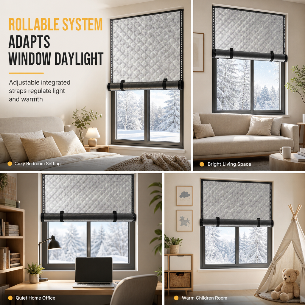 💥Graphene Thermal Insulated Window Curtain for Winter Windproofing