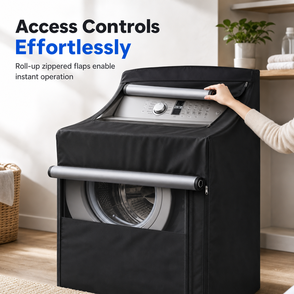 210D Waterproof Dustproof and Sunproof Protective Cover for Front Loading Washing Machine and Dryer