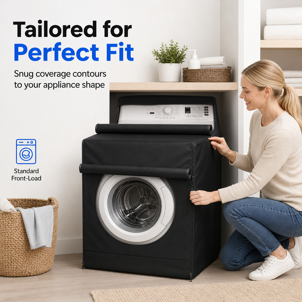 210D Waterproof Dustproof and Sunproof Protective Cover for Front Loading Washing Machine and Dryer