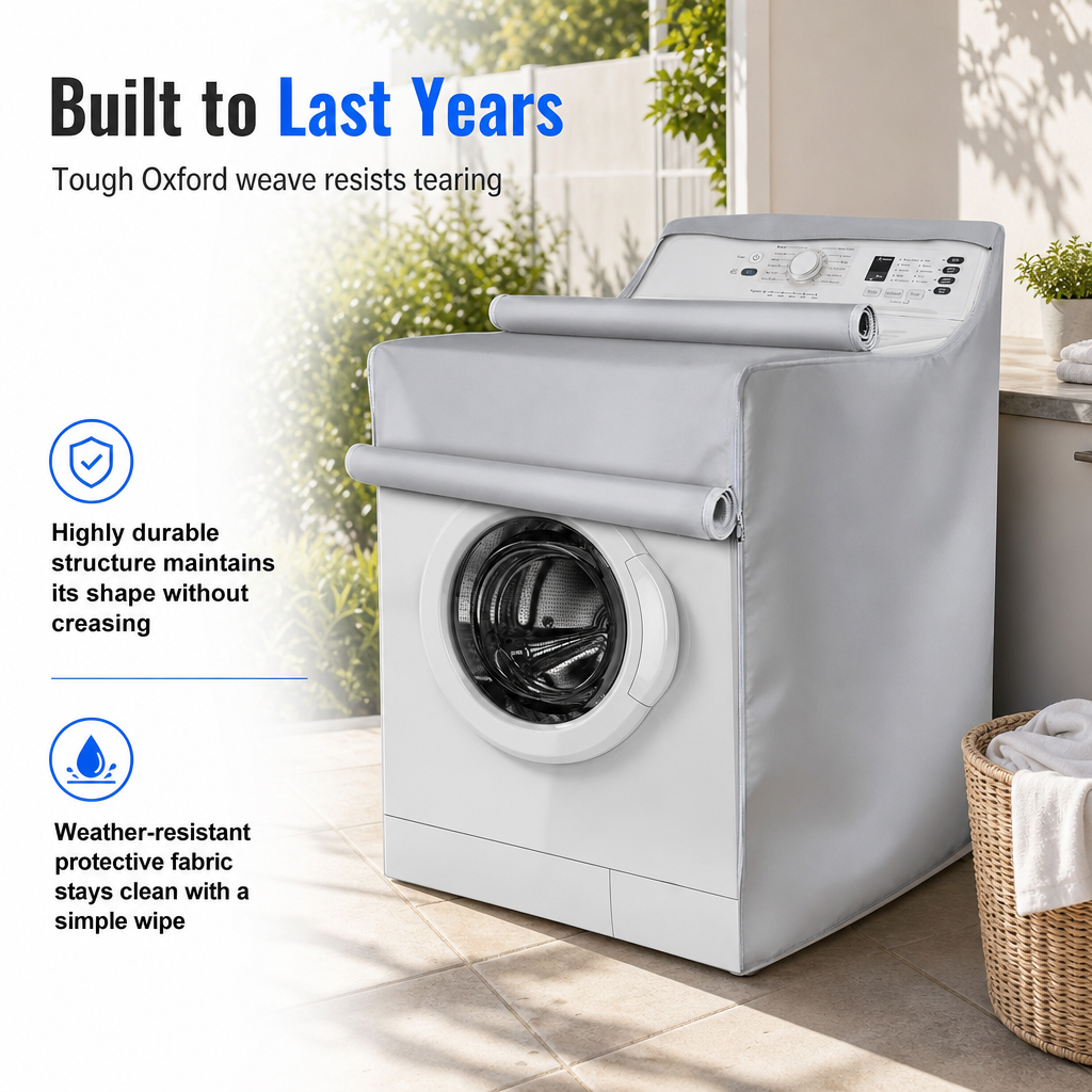 210D Waterproof Dustproof and Sunproof Protective Cover for Front Loading Washing Machine and Dryer