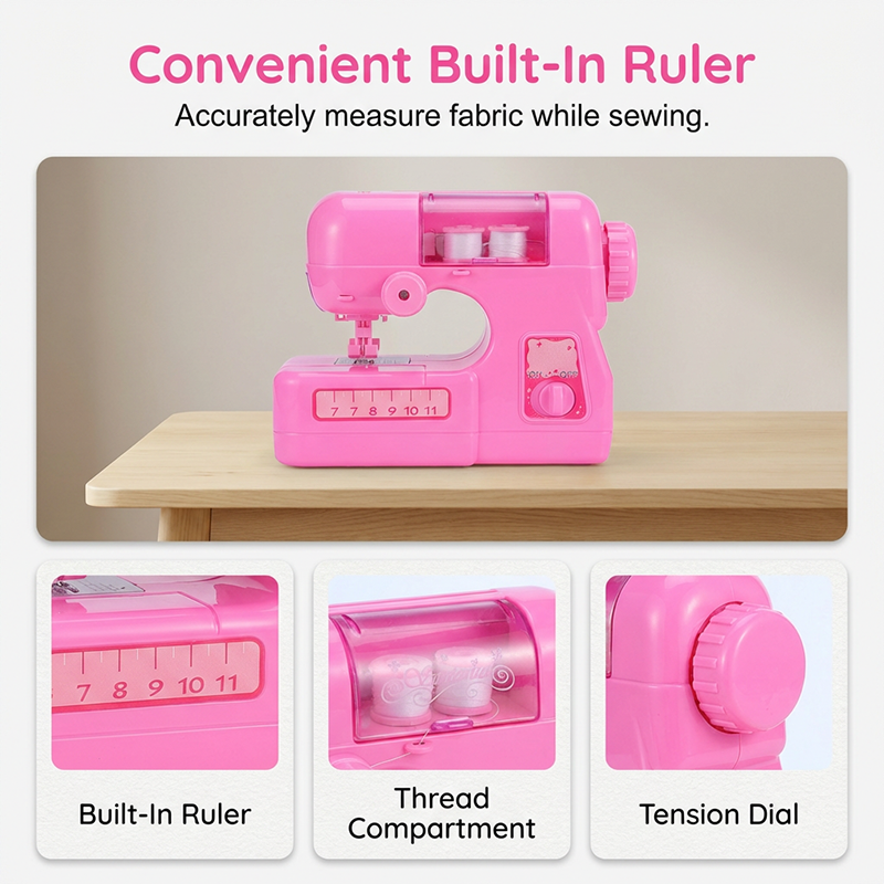 🧵 Mini Electric Sewing Machine Toy with Needle Guard
