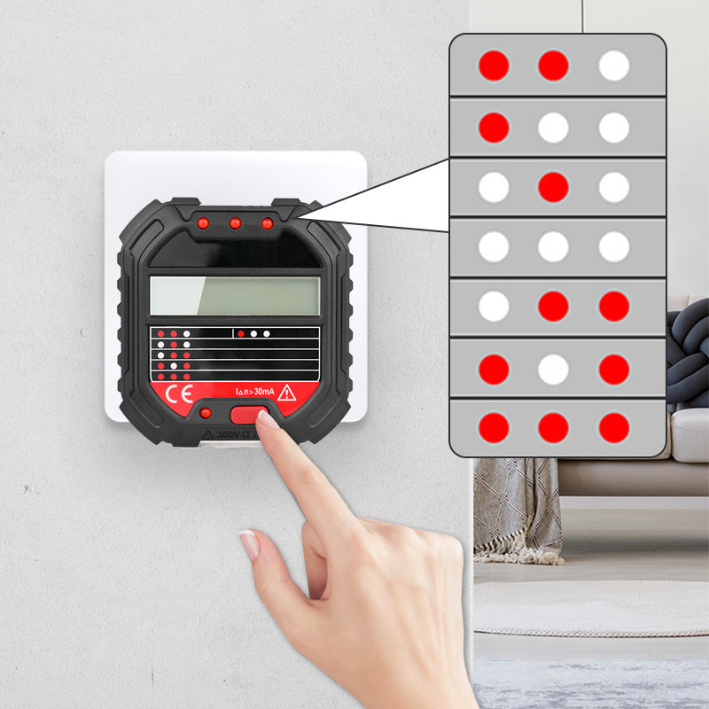 ⚡🔌50% OFF NOW! Digital Outlet Wiring Tester – Multi-function Socket Tester with LCD Display, RCD Test, Check Wiring Faults for Home & Electrician Use
