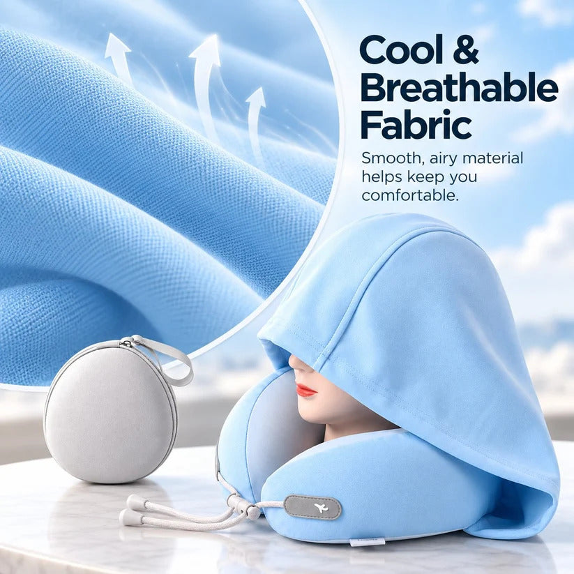 ⏳Limited-time 50% off⏰Hooded Travel Neck Pillow with Carrying Pouch😴💺
