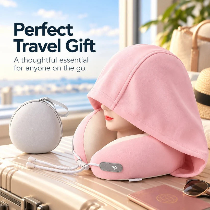 ⏳Limited-time 50% off⏰Hooded Travel Neck Pillow with Carrying Pouch😴💺
