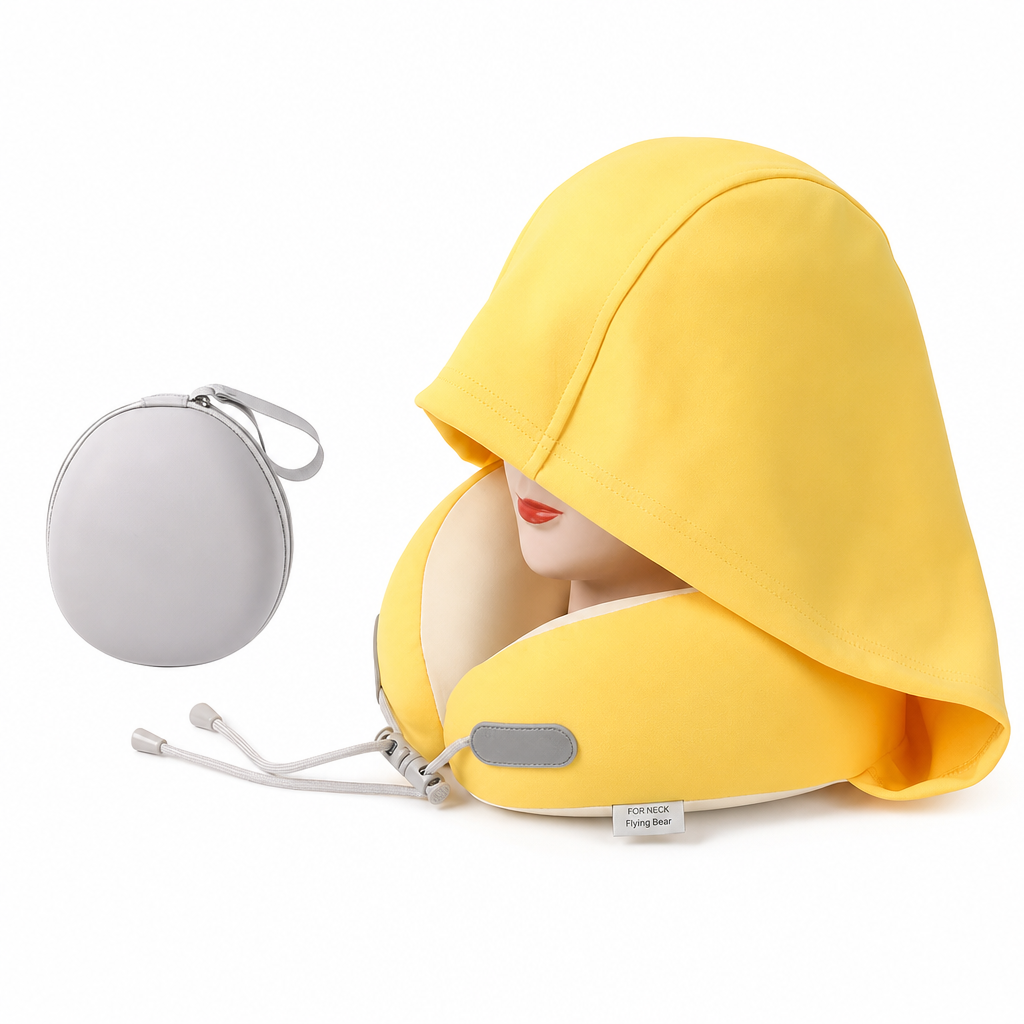⏳Limited-time 50% off⏰Hooded Travel Neck Pillow with Carrying Pouch😴💺