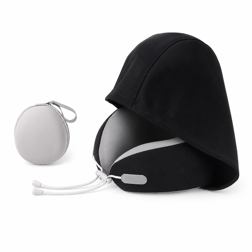 ⏳Limited-time 50% off⏰Hooded Travel Neck Pillow with Carrying Pouch😴💺